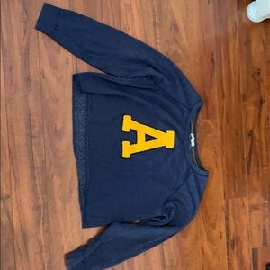 Aeropostale Navy Blue Long Sleeved Crop Top
